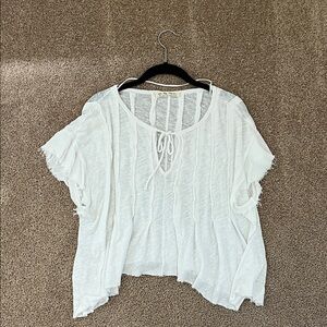Free People White Sheer Blouse